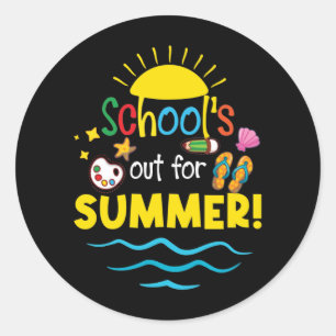 Adesivo Redondo Professora no final do ano está no verão