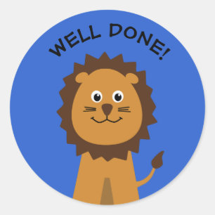 Adesivo Redondo Professores bem cozidos do leão azuis