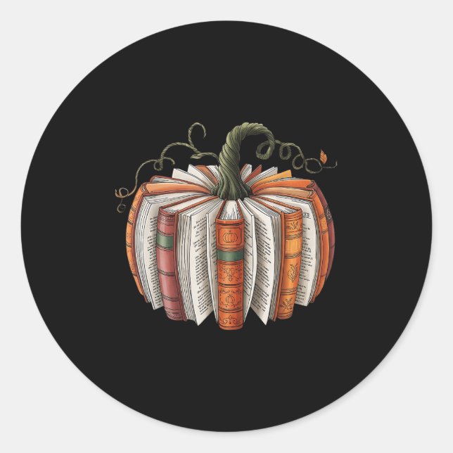 Adesivo Redondo Professores Bibliotecários do Halloween Querem Pum (Frente)