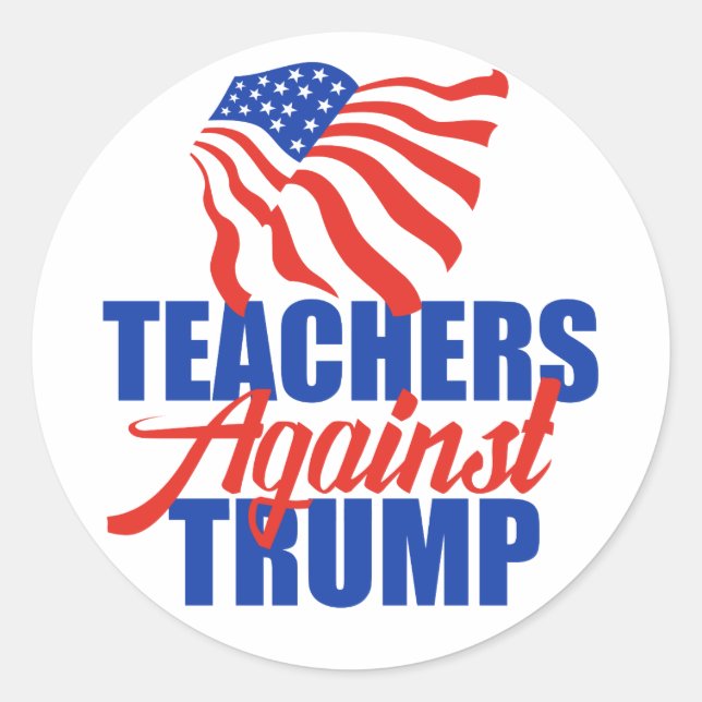 Adesivo Redondo Professores Contra Trump 2024 Eleição Política (Frente)