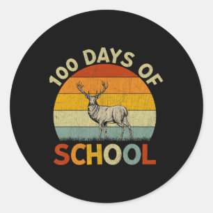 Adesivo Redondo Professores De Meninos Retro 100.º Dia Da Escola