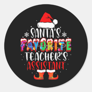 Adesivo Redondo Professores Favoritos de Papai Noel Natal Engraçad