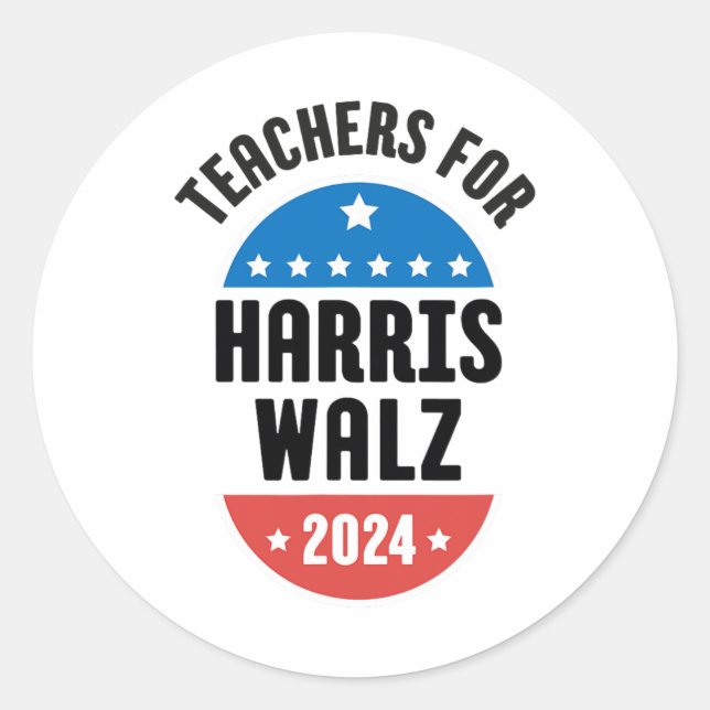Adesivo Redondo Professores Para Harris Wheimer 2024 (Frente)
