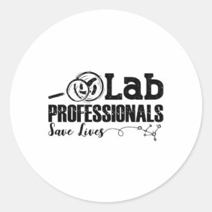 Adesivo Redondo Profissionais de laboratório salvam vidas Oferta t