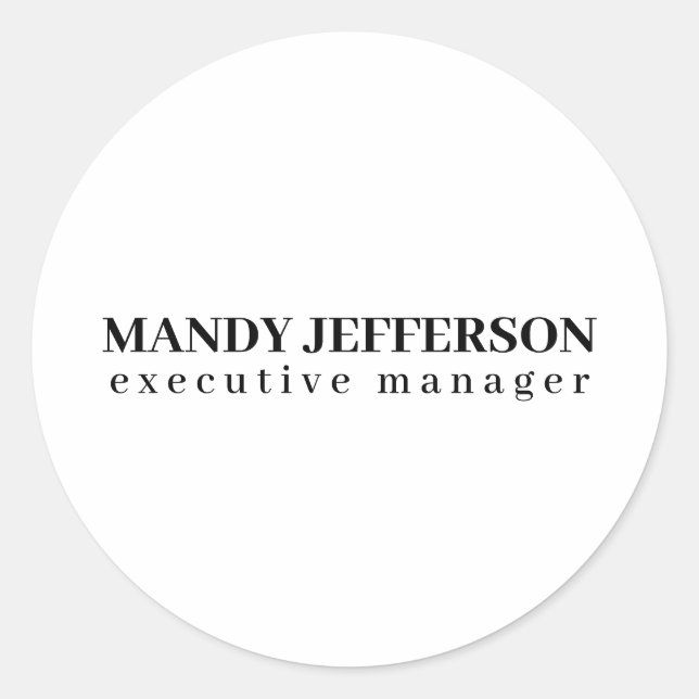 Adesivo Redondo Profissional elegante moderno minimalista adiciona (Frente)