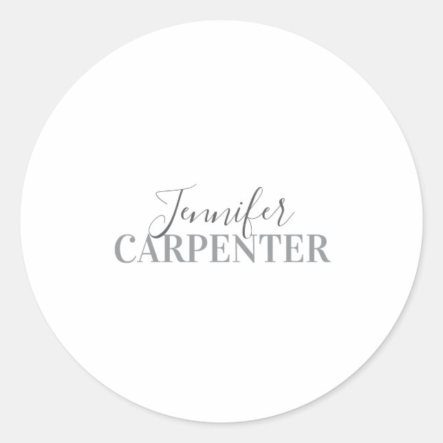 Adesivo Redondo Profissional elegante moderno minimalista simples (Frente)