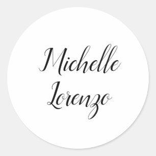 Adesivo Redondo Profissional Moderno Simples Plano Preto & Branco