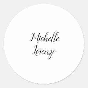 Adesivo Redondo Profissional Moderno Simples Plano Preto & Branco