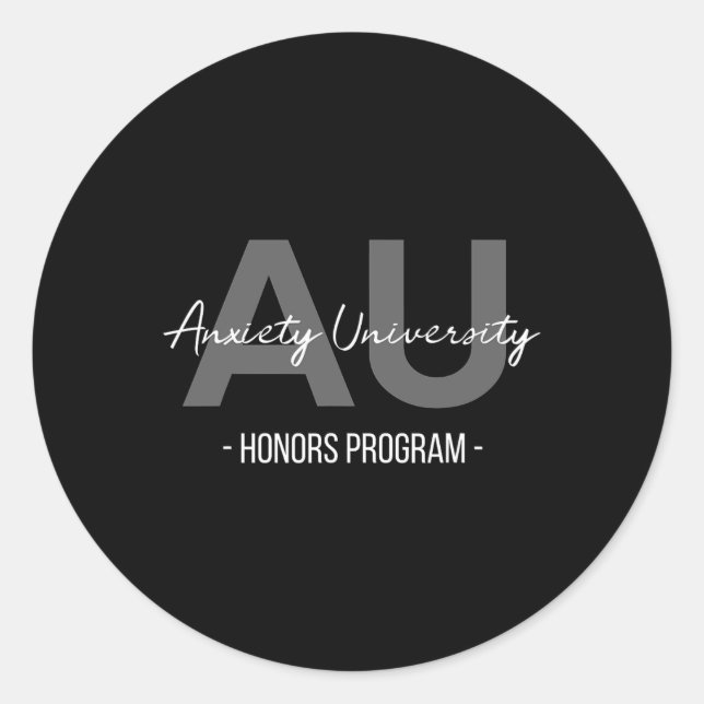 Adesivo Redondo Programa de Honra da Universidade de Ansiedade  (Frente)