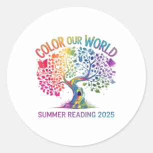 Adesivo Redondo Programa de Leitura de Verão Colorir Nosso Mundo 2