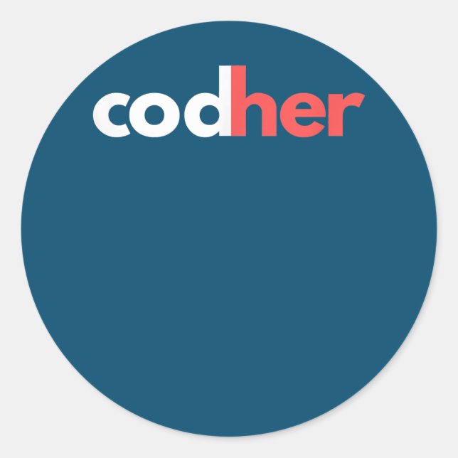 Adesivo Redondo Programadora da Codher Women Stem Engenheiro Amant (Frente)