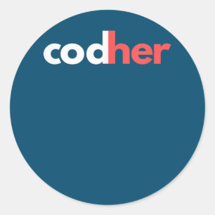 Adesivo Redondo Programadora da Codher Women Stem Engenheiros