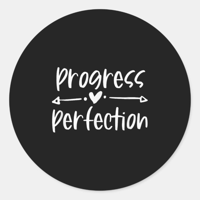 Adesivo Redondo Progress Over Perfection Motivational  (Frente)