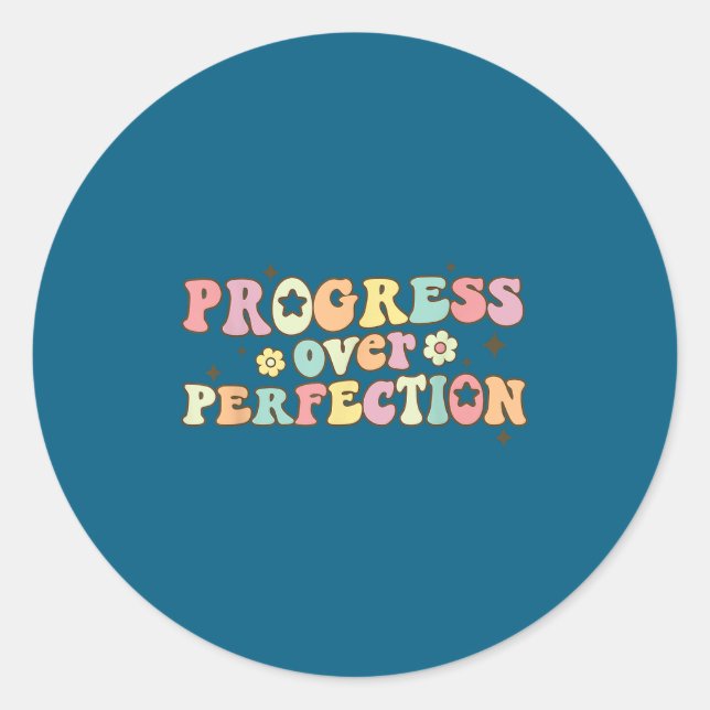 Adesivo Redondo Progress Over Perfection Motivational Back To Scho (Frente)