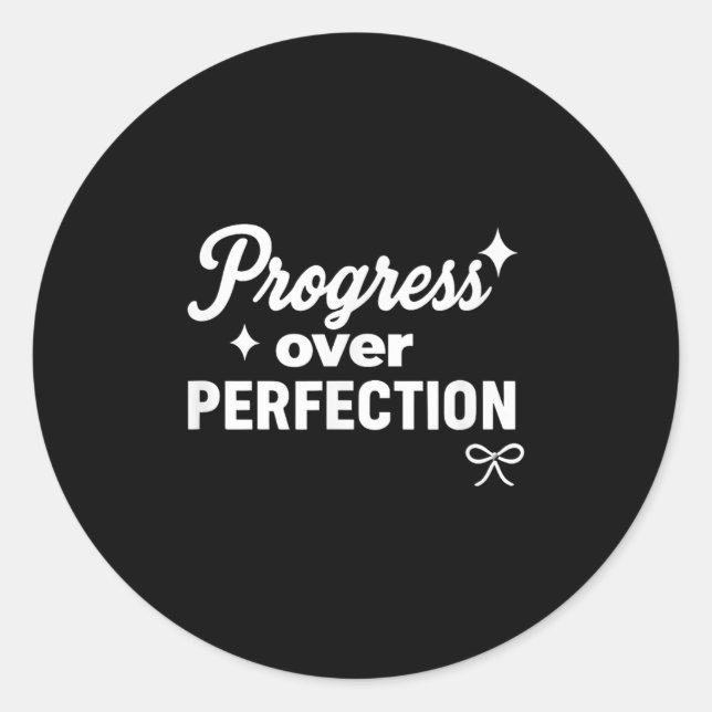 Adesivo Redondo Progress Over Perfection Motivational Christian Se (Frente)
