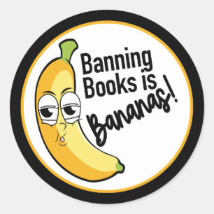 Adesivo Redondo Proibição de Livros Bananas