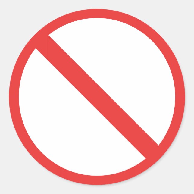 Adesivo Redondo Proibição geral (Frente)