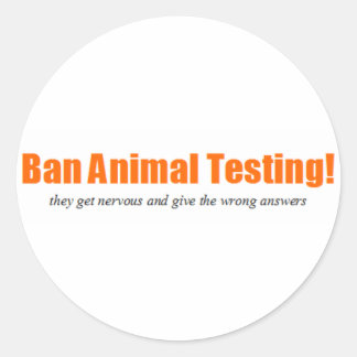 Adesivo Redondo Proibir testes em animais! Funny Animal Rights Par