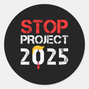 Adesivo Redondo Projeto Anti Trump 3 do Projeto 2025