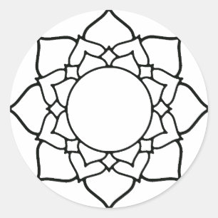 Adesivo Redondo Projeto de Arte para Colorir Mandala