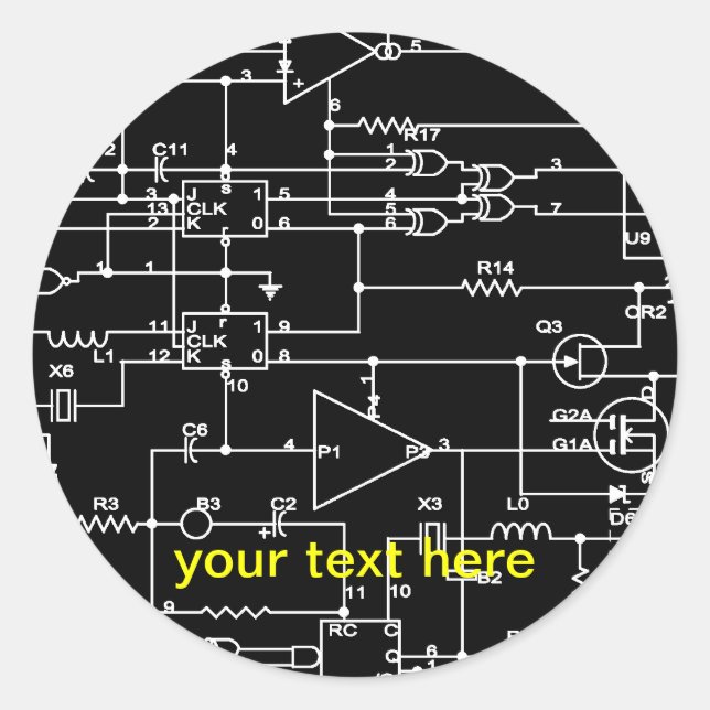 Adesivo Redondo projeto eletrônico (Frente)