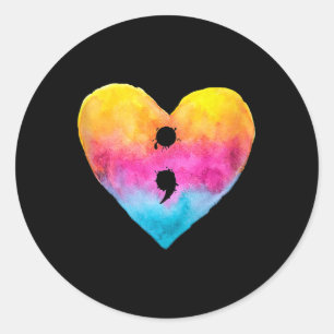 Adesivo Redondo Projeto Heart Semicolon Prevenção ao Suicídio Ment