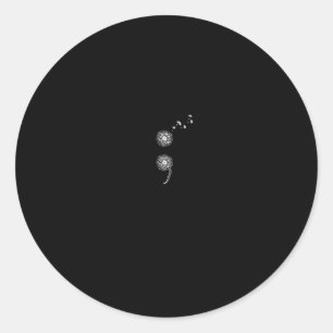 Adesivo Redondo Projeto Semicolon Prevenção Suicida Dandel