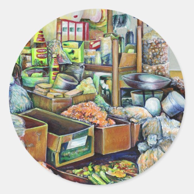 Adesivo Redondo Promessas encantadoras do belo Tekka Center, Singa (Frente)