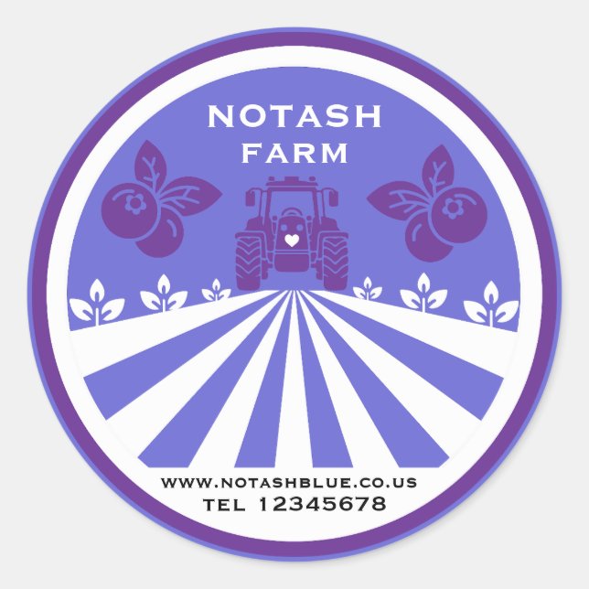 Adesivo Redondo Promoção da Fazenda de amoreira U-Pick (Frente)