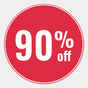 Adesivo Redondo Promoção de Desconto de 90 Porcento