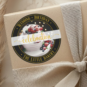 Adesivo Redondo Promoção do bolo de casamento e de aniversário