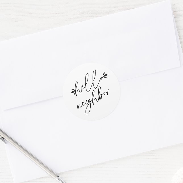Adesivo Redondo Promocional de Imóveis Vizinho (Hello Neighbor Real Estate Promotional Sticker)