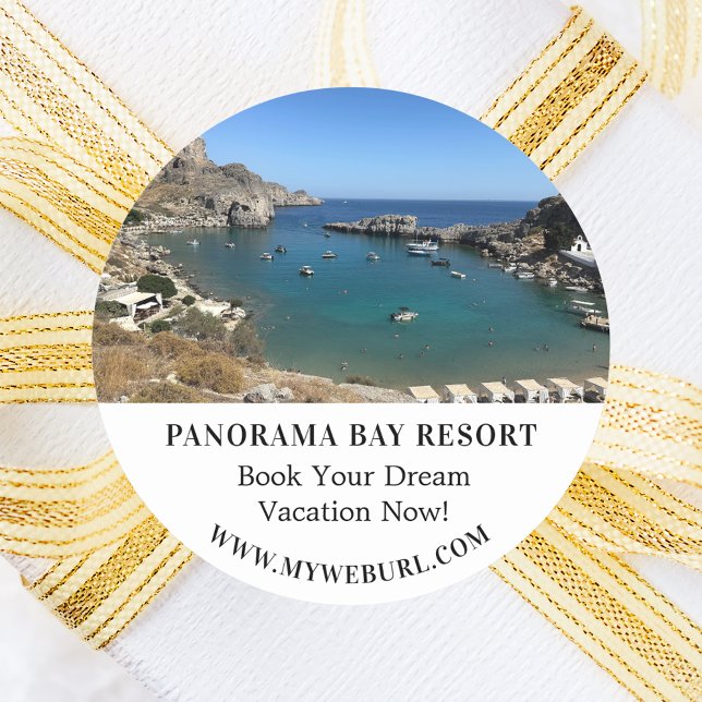 Adesivo Redondo Promocional de negócio para aluguer de viagem de f (Criador carregado)