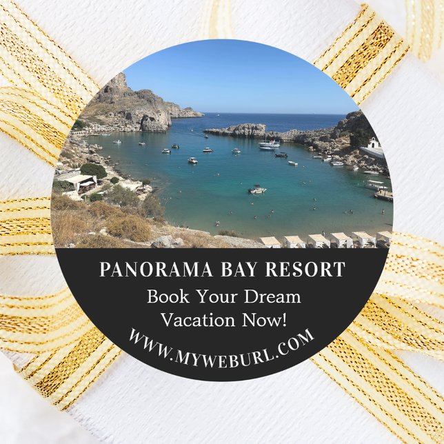 Adesivo Redondo Promocional de negócio para aluguer de viagem de f (Criador carregado)