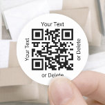 Adesivo Redondo Promocional de negócios do gerador de códigos QR B<br><div class="desc">Compartilhe qualquer site com adesivos QR redondos de código de verificação personalizados. Para criar seu próprio código QR usando o gerador, basta digitar o URL do site no modelo. Toda a redação é simples de personalizar ou excluir, e as cores e fontes são fáceis de mudar com a ferramenta design...</div>