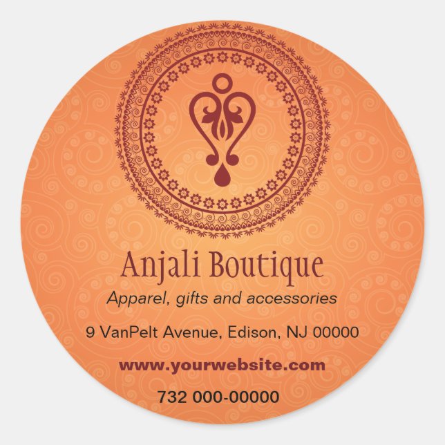 Adesivo Redondo Promocional embelezado oriental (Frente)