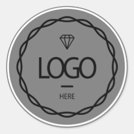 Adesivo Redondo Promocional Logotipo personalizado Cinza encapsula