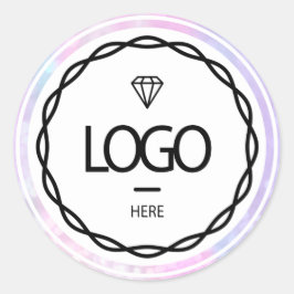 Adesivo Redondo Promocional Logotipo Personalizado Cores Holográfi