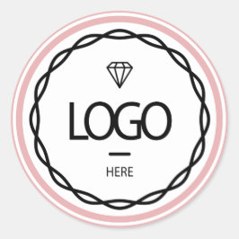 Adesivo Redondo Promocional Logotipo Personalizado Rosa Blush Fram