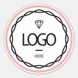 Adesivo Redondo Promocional Logotipo Personalizado Rosa Blush Fram