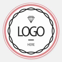 Adesivo Redondo Promocional Logotipo Personalizado Rosa de Pó Bele