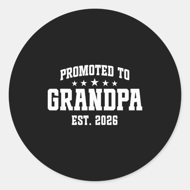 Adesivo Redondo Promoted To Grandpa Est. 2026 Grandparent Baby Ann (Frente)