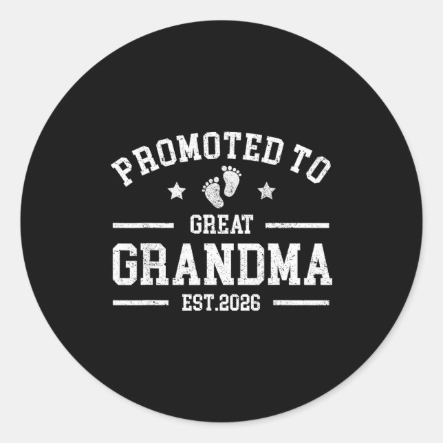 Adesivo Redondo Promoted To Great Grandma Est. 2026 Baby Announcem (Frente)