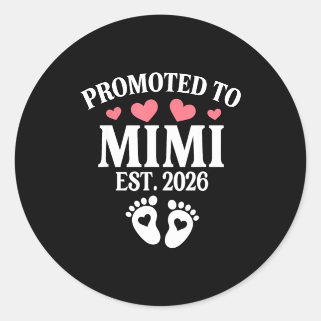 Adesivo Redondo Promoted To Mimi 2026 Proud Mimi 2026 Announcement (Frente)