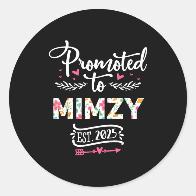 Adesivo Redondo Promoted To Mimzy 2025 Cute Pregnancy Announcement (Frente)