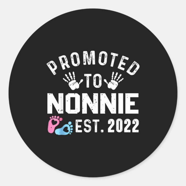 Adesivo Redondo Promoted To Nonnie Est 2022 Funny New Nonnie  (Frente)
