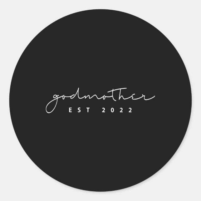 Adesivo Redondo Promovido A Anúncio De Gravidez Da Madrinha No Est (Frente)