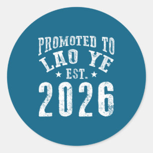 Adesivo Redondo Promovido a lao ye est 2026 novo avô chegando