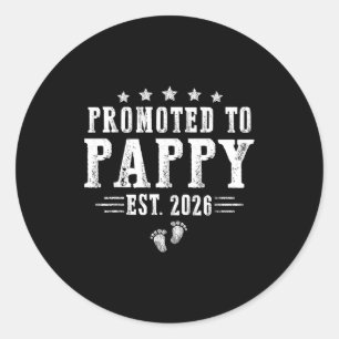 Adesivo Redondo Promovido a Pappy Est.2026 Dia dos Pais Primeira V