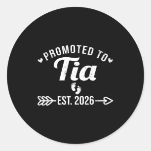 Adesivo Redondo Promovido a tia est 2026 tia espanhola engraçada
